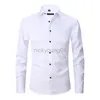 Casual shirts voor heren lente sociale slanke zakelijke jurk mannelijke lange mouw formele elegante blouses tops man merk kleding y23