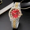 Zegarki damskie Diamond Mężczyzn Watchy zegarek złoty zegarek na nadgarstek zegarek luksusowa bransoletka unisex zegarki żeńskie Relogio feminino 230509