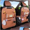 Organizador del coche Accesorios interiores 1Pc Asiento de cuero de la PU Almacenamiento trasero Bolsa colgante Mtifuncional Ipad Mini Soporte para niños Entrega de la gota M Dhl1T