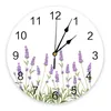 Настенные часы лаванда пурпурное цветочное растение ПВХ цифровые часы современный дизайн