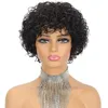 Hair Wigs Pixie Cut Wig Kinky Curly Human para mulheres negras Brasileiras barata sem renda Máquina cheia feita sem fúria 230510