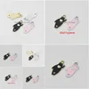 Charms 200Pcs/Lot Cute Enamel Bear Pendant 25X11Mm Black Pink Colors Good For Craft Jewelry Making Drop Delivery Findings Components Dhqrf