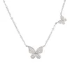 Choker Mode Cuivre Zircon Papillon Pendentif Collier Doux Clavicule Chaîne Bijoux Pour Femmes Fille Minimaliste Fête Cadeau D'anniversaire