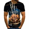 Men's T Shirts Beautiful Flowers T-shirt Man 3D Men Clothing Short Sleeve Hip Hop Streetwear Cute Funny