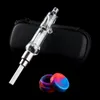 Chinafairprice CSYC NC029 Pipa para fumar Vidrio Agua Bong Bolsa Set 510 Titanio Cuarzo Punta de cerámica Cuarzo Banger Clavo Agujero de aire Reciclaje Dab Rig Bubbler Bong Dabber Tool