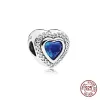 925 sterling silver charms for pandora jewelry beads Silver Shiny Sky Ocean Blue Fox Owl Bead