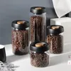Organisation Food Coffee Beans förvaringsflaskor burkar med täckning av plast Vakuumförseglad tankförvaring och avgaslagring