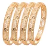 Bracelet 4 pièces/lot Dubai 24K or couleur bracelets pour femmes filles ethiopie mariée mariage africain femme BraceletBangles cadeau de fête