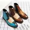 Pointed Toe Gentleman Men Dress Boots Genuine Leather Men Office Ankle Boots Designer Men Business Boots Plus Size 38-48