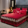 Bed rok bed rok luxe kanten borduurbed spreads set huisbed decoratie rok rayon mat euro bed linnen bed rokken koningin king size 230510