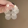 Multi -lagen mode transparante witte ronde ronde acryl drop -oorbellen voor vrouwen persoonlijkheid nieuwe creatieve pendientes