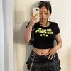 Womens TShirt Abiti vintage Y2K Estetica Kawaii Lettera Stampa Baby Tees Summer Egirls Slim Crop Tops 2000s Streetwear Goth Manica corta EMO 230510