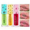 Fruitreeks Lip Oil Gloss Bulk Glass Lippen Verdragen transparante balsem Verwijderen Dode huid en vervagende huidlijnen Make -up