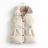 Leder Winter Weste frauen Ärmellose Weste Jacke Puffer Baumwolle Gepolsterte Gilets Weibliche Feste Weste Körper Wärmer chalecos para mujer