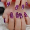 Unghie finte Grace Purple Jelly Ballerina piena di glitter Unghie artificiali Kit bara media 24 pezzi / borsa