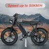 US Stock 20Inch Fat Ebike Electric Bicycle 48V 750W 1000W HUB MOTOR Electric Ebike Retro Design 7 Speed ​​Snow Beach Ebike Men