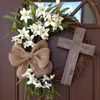 Декоративные цветы Пасхальный венок с поперечным весенним украшением DIY входная дверь гирлянда Стена висят домашний фермерский дом искусственный цветок