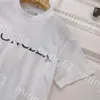23ss t-shirt infantil designer t-shirt infantil branca de manga curta meninos meninas gola redonda puro algodão carta logotipo bordado t-shirt roupas infantis de alta qualidade