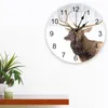 Horloges murales wapiti neige hiver Animal PVC horloge numérique Design moderne salon décor grande montre muet suspendu