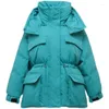 Piumino da donna 90% piumino d'anatra invernale con cappuccio, spesso, caldo, corto, giacca da neve con colletto bianco