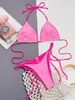 Womens Swimwear Women Women Push Up Bikini Set Sexy Halter Paiugine Swimsuit Swimsuit Triangle Thong Laceup Bathing Bathing costumi da bagno Biquinis Beach 230509