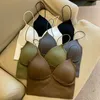 Femmes Débardeurs Camis Femmes Sans Couture Crop Top Sous-Vêtements WireFree VShaped Camisole Fines Bretelles Rayé Solide Bralette Lingerie OnePiece Tube Tops 230509