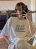 Damen T-Shirt Deeptown Koreanische Harajuku T-Shirts Frauen Gothic Tops Lässige Baumwolle T-Shirt Süßes Mädchen Niedlich Bedruckte Hemden Weiße T-Shirts Sommer P230510