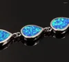 Charm Bilezikler JLB-028 Su Damla Mavi Opal Damgalı Dostluk Kadın Mücevher Hediye Bangles