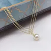 Pendant Necklaces Luxury Multilayer Chain Necklace For Women Simulated Pearl Cute Butterfly Neck Girl Wedding Jewelry Gifts