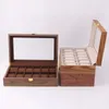 Scatole per orologi Box Organizer per uomo Legno 12 slot Gioielli in legno all'ingrosso Orecchini Anello Ciondolo Stoccaggio Moda retrò