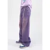 Jeans da uomo Viola Uomo Casual Coreano Streetwear Moda Hip Hop Vintage Denim Pantaloni Uomo Donna Pantaloni lunghi dritti