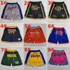 Short de basket-ball Just Don Pocket Zipper Retro Casual Fashion Pantalon de survêtement Hip Pop Sport Short Pant Mitchell Ness All Team Stitched Training Beach Pantalon respirant