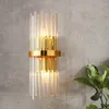 Lámparas de pared Lámpara de cristal de lujo LED moderno Sala de estar Dormitorio Mesita de noche Decoración para el hogar Luz dorada y plateada