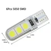 Ny silikon W5W LED -glödlampa 5W5 12V 7000K 6 SMD T10 LED -bil Interiör Dome Reading Light Auto Wedge Side registreringsplatta Lamp Vit 194