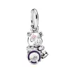 925 Sterling Silver Charms för Pandora smycken pärlor dingle Mother Daughter Monkey Bead