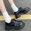 Ny fyrkantig tå Mary Janes skor Kvinnor Vintage Platform Single Shoes Girls Patent läder Lolita Shoes Ladies Oxfords