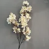 Decorative Flowers Romantic Japanese Sakura Fake Flower Bouquet Artificial Cherry Blossom Pography Background Wedding Home Party Decoration