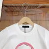 23ss 幼児 tシャツ キッドデザイナー tシャツ 子供 tシャツ ホワイト 半袖 男の子 女の子 ラウンドネック ピュアコットン ポートレート カラーレター ロゴ プリント tシャツ 子供服 a1