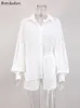Tvådelad klänning Bornladies Summer White Elegant Jacquard Tyg Soft Vacation Suit Long Hermes Shirts and Pants Piece Outfits 230510