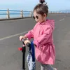 Jackets Girls Autumn Spring Coat 2023 Kid Pink And Coats Windbreaker Fashion Style Children Clothes 2-10 Y