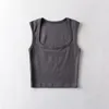 Women's Tanks Camis LUNDUNSHIJIA Fashion Square Neck Sleeveless Summer Crop Tops Women Casual Basic T Shirt Off Shoulder Cami Sexy Tank Top 230510