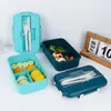 Geschirr-Sets, 1 Set, langlebig, Bento-Box, auslaufsicherer Lunchbehälter, glatte Kanten, für Schüler, hält Geschirr