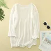 Blouzen voor dames shirts zomer tops strand haken uit holle uit lage mouw bikini zwempak gaas cover up boho femme blouse werk c c