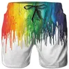 Heren shorts 3d printen strandschedel poker zwempak casual zwemmen