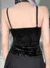 CAMISOLELE TOBLES INSGOTH GOT-U-UP Black Camis Vintage Bandage Velvet Corset Tops Gothic Aethetic Lace Trim Women Sexy Backless Basic Camisole 230510