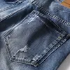 Heren shorts Classic Denim Shorts Men Summer Fashion Casual Slim Fit gescheurd blauw korte jeans mannelijk merk kleding2 230510