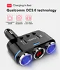 12V-24V CAR Cigarettändare Socket Splitter Plug LED USB Charger Plug Adapter Port 3 Way Auto för mobiltelefon DVR-tillbehör