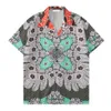 LUSSO Camicie firmate Moda uomo Camicia da bowling con stampa geometrica Camicie casual floreali Hawaii Uomo Abito manica corta slim fit Taglia asiatica M-3XL