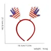 New US Independence Day Hoop Holiday Party Decoration Flag Star Moon Christmas Dwarf Fireworks Bow Knot Palm US Flag Love Spring Red Headband Hair Ornament