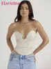 Femmes Débardeurs Camis Karlofe Automne PU Faux Cuir Crop Tops Chic Wired Busiter y2k Streetwear Tenues Mode Femme Blouses Tube Top 230509